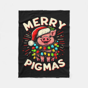 Couverture Polaire Joyeux cochon de Noël Père Noël Cochon de Noël Lum