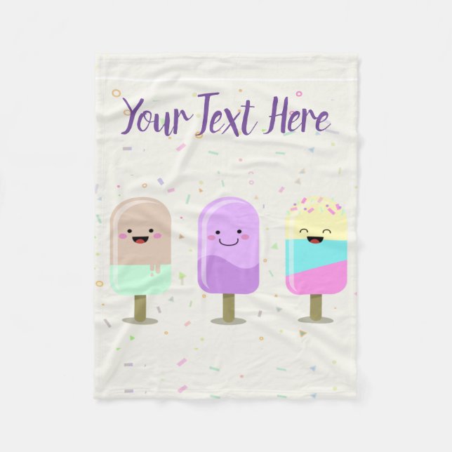 Couverture Polaire Joyeux crème glacée Smiling Bars & Popsicles (Devant)