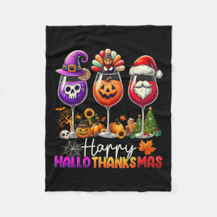 Couverture Polaire Joyeux Hallothanksmas Halloween Thanksgiving Chris
