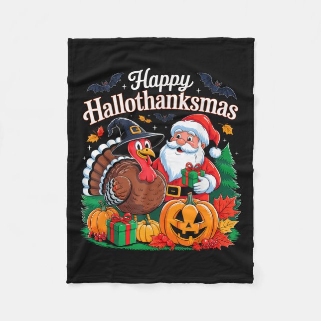 Couverture Polaire Joyeux Hallothanksmas Halloween Thanksmas Xmas Tha (Devant)