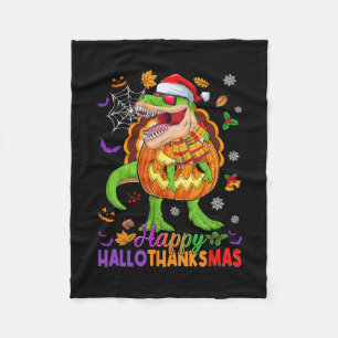 Couverture Polaire Joyeux Hallothanksmas T Rex Halloween Thanksgiving