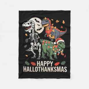 Couverture Polaire Joyeux Hallothanksmas T Rex Halloween Thanksgiving