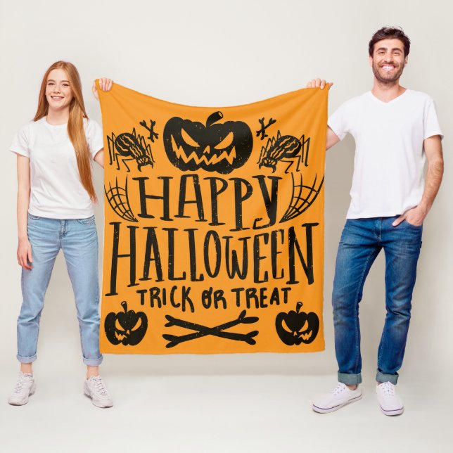 Couverture Polaire Joyeux Halloween  (En situation)