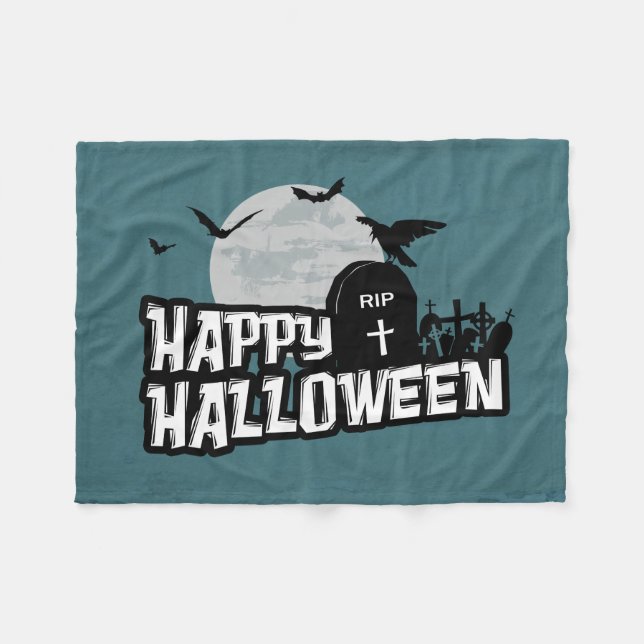 Couverture Polaire Joyeux Halloween (Devant (Horizontal))