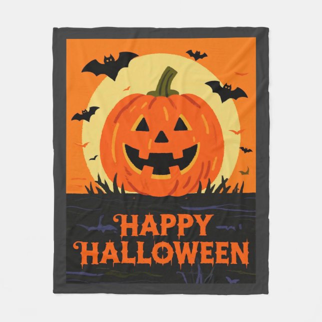 Couverture Polaire Joyeux Halloween (Devant)
