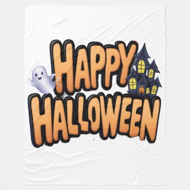 Couverture Polaire Joyeux Halloween  (Devant)