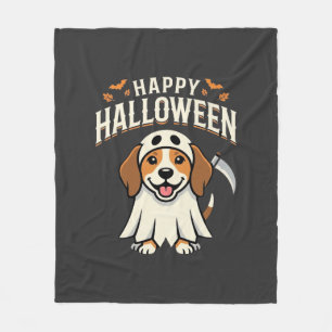 Couverture Polaire Joyeux Halloween Beagle Chien Design_1