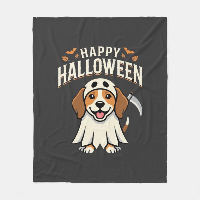 Couverture Polaire Joyeux Halloween Beagle Chien Design_1 (Devant)