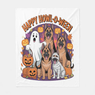 Couverture Polaire Joyeux Halloween Berger Allemand