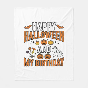 Couverture Polaire Joyeux Halloween Et Mon Anniversaire Design Vintag