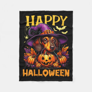 Couverture Polaire Joyeux Halloween Femme Daxshund Chien Papa Wiener