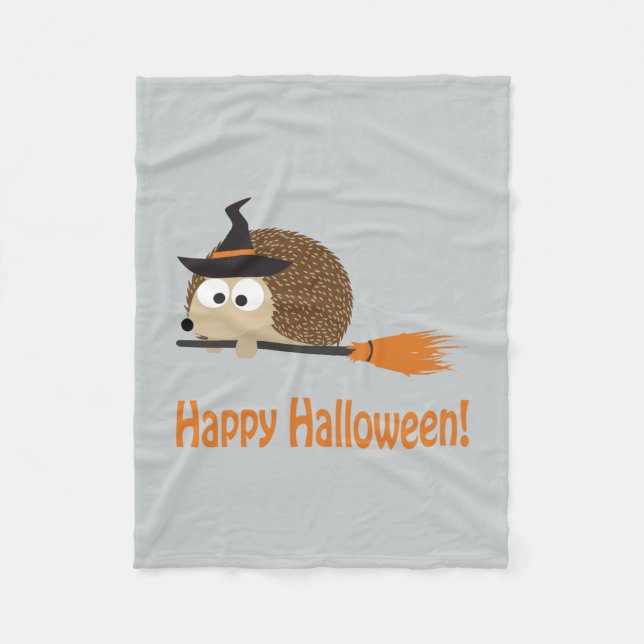 Couverture Polaire Joyeux Halloween ! Hedgehog Witch (Devant)