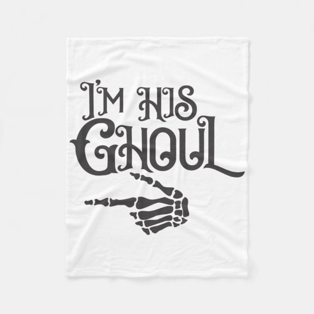 Couverture Polaire Joyeux Halloween Je suis sa main crâne Ghoul (Devant)