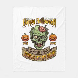 Couverture Polaire Joyeux Halloween Les Zombies Ont Mangé La Tête De