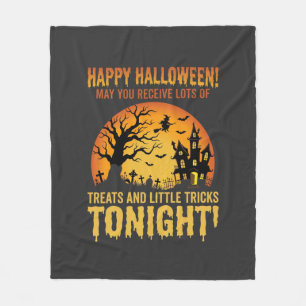 Couverture Polaire Joyeux Halloween Maison Hantée Trick or Treat