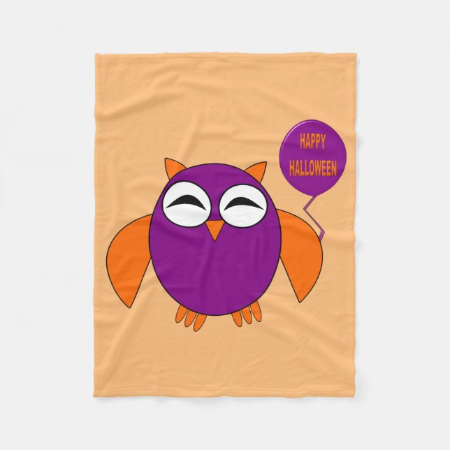 Couverture Polaire Joyeux Halloween Party Owl Fleece Blanket (Devant)