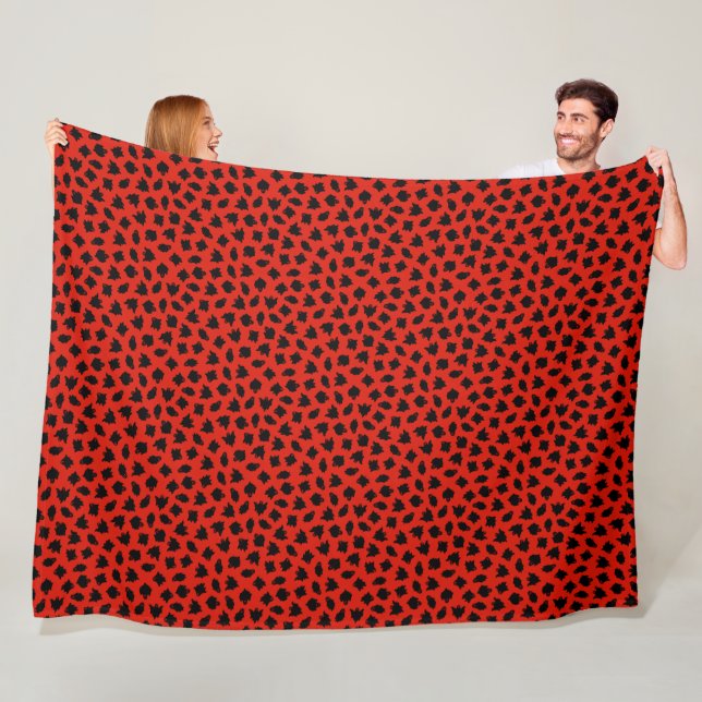 Couverture Polaire Joyeux Halloween Rouge Fantôme Blanche-polaire (En situation)