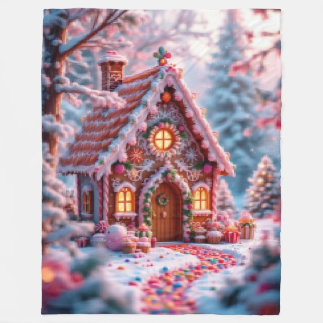 Couverture Polaire Joyeux hiver avec Noël  (Devant)