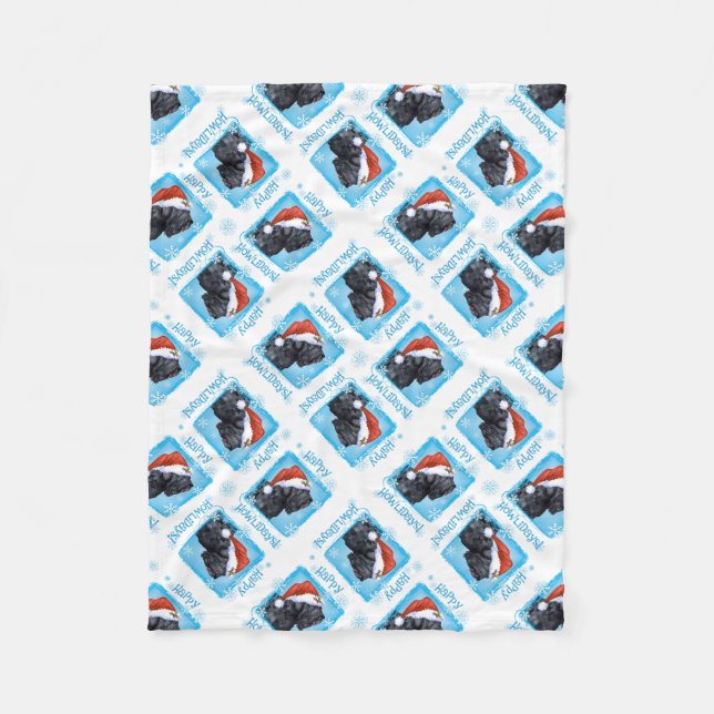 Couverture Polaire Joyeux Howlidays Black Russian Terrier (Devant)
