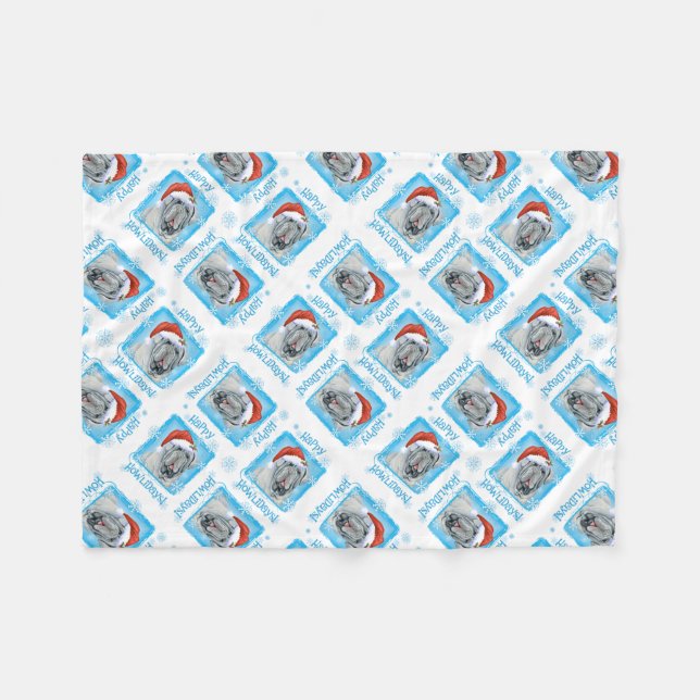 Couverture Polaire Joyeux Howlidays Neapolitan Mastiff Fleece Blanket (Devant (Horizontal))