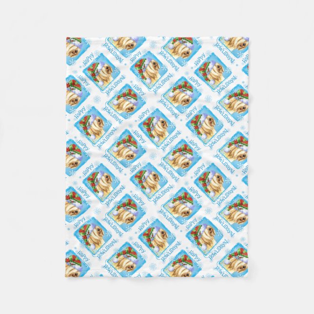 Couverture Polaire Joyeux Howlidays Tibetan Terrier (Devant)