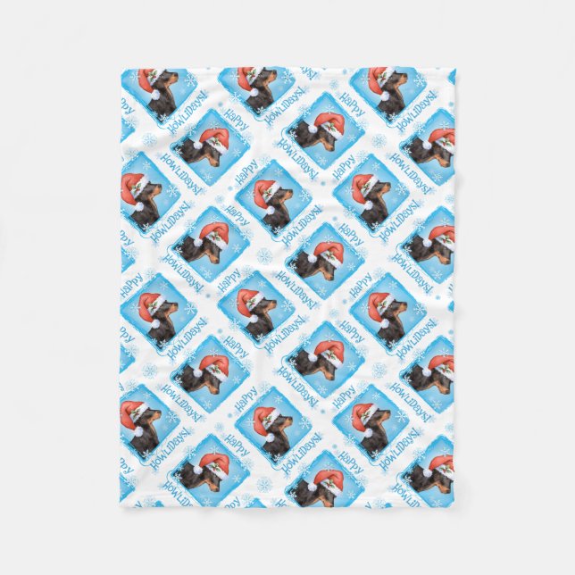 Couverture Polaire Joyeux Howlidays Toy Manchester Terrier (Devant)