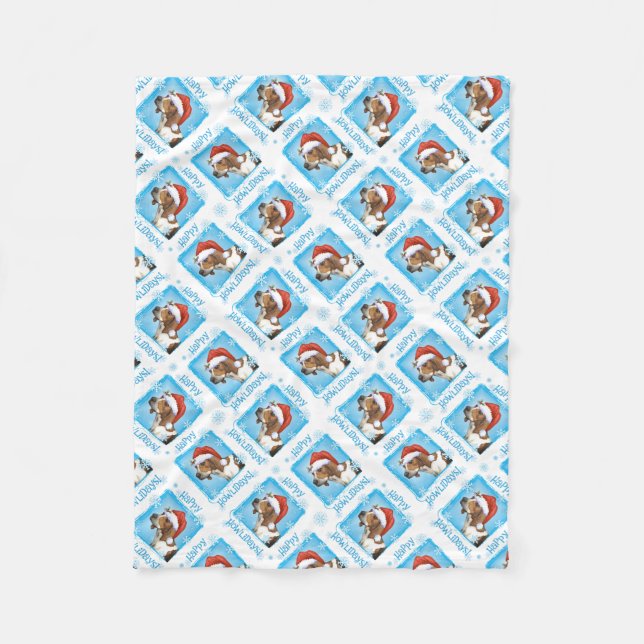 Couverture Polaire Joyeux Howlidays Treeing Walker Fleece Blanket (Devant)