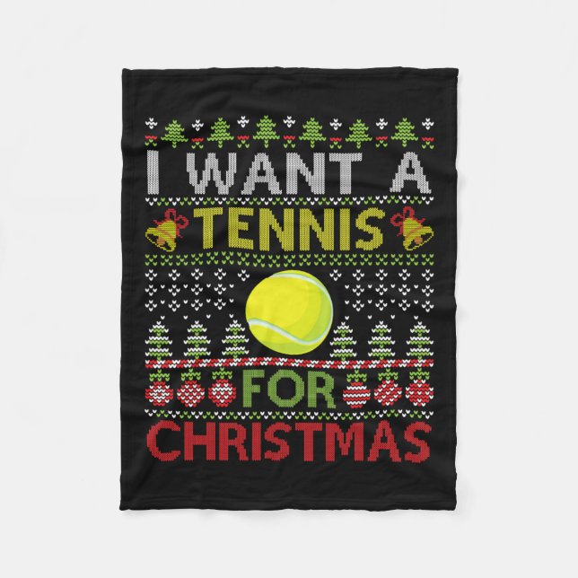 Couverture Polaire Joyeux Jour Je Veux Un Tennis Pour Noël Vilain Noë (Devant)