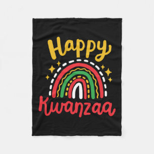 Couverture Polaire Joyeux Kwanzaa Retro Super Rainbow African America
