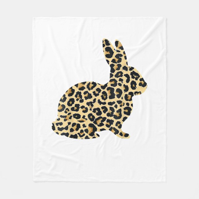 Couverture Polaire Joyeux lapin léopard de Pâques _1 (Devant)