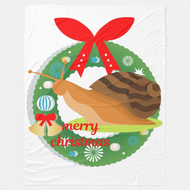 Couverture Polaire joyeux manchette d'escargot de noël (Devant)