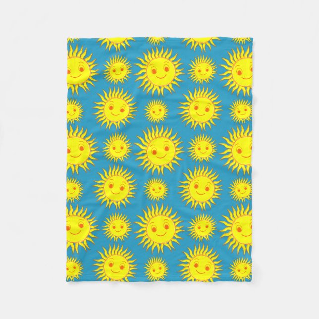 Couverture Polaire Joyeux Motif de dessin face soleil (Devant)