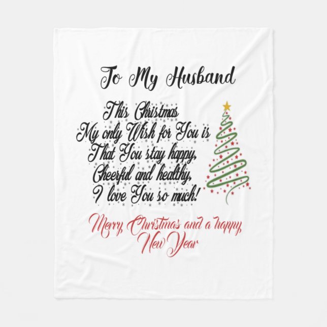 Couverture Polaire Joyeux Noël à mon mari  (Devant)