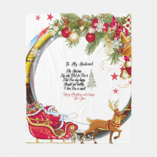 Couverture Polaire Joyeux Noël à mon mari
