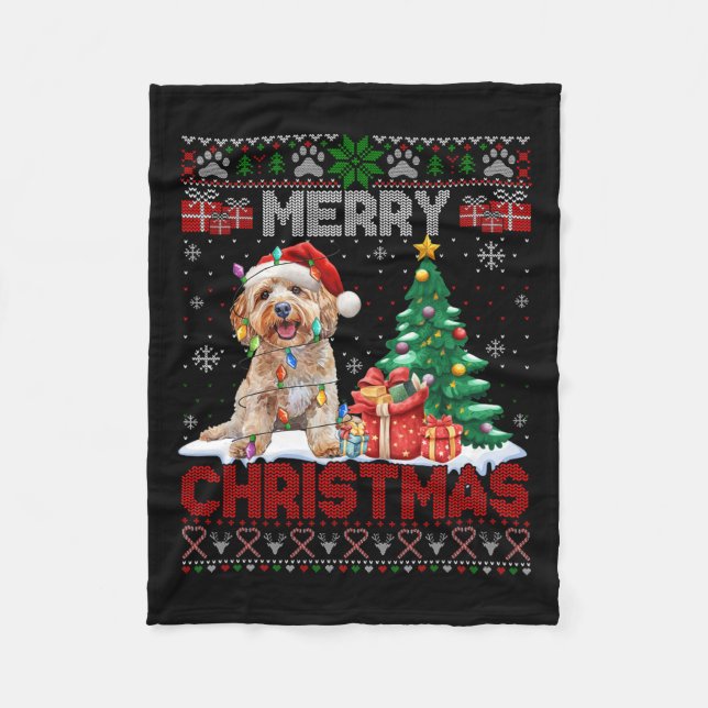 Couverture Polaire Joyeux Noël Apoo Amoureux de les chiens Famille Vi (Devant)