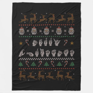 Couverture Polaire Joyeux Noël - ASL American Sign Language II