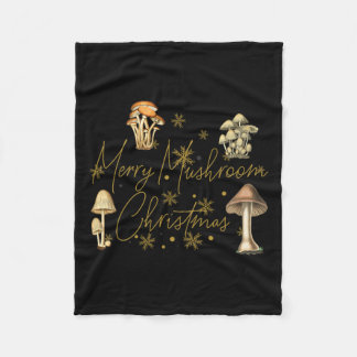 Couverture Polaire Joyeux Noël aux champignons