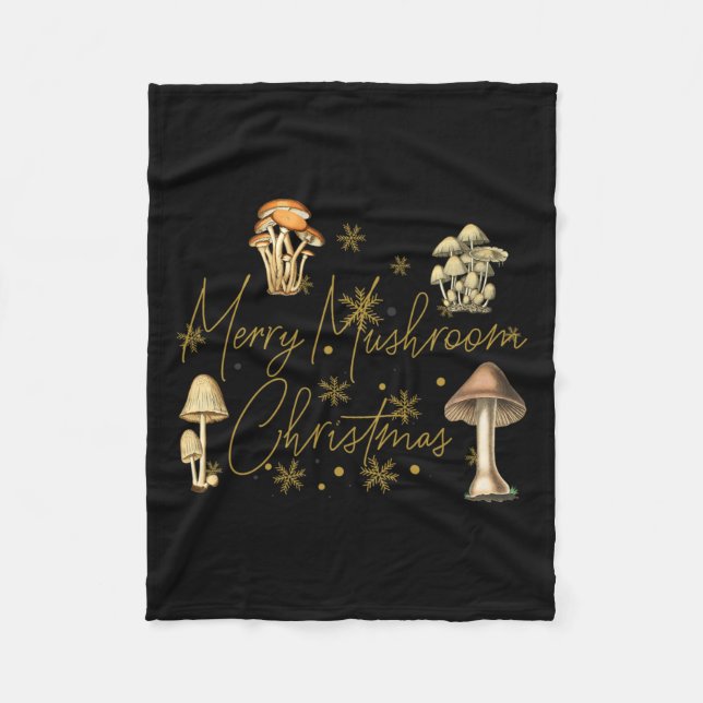 Couverture Polaire Joyeux Noël aux champignons (Devant)