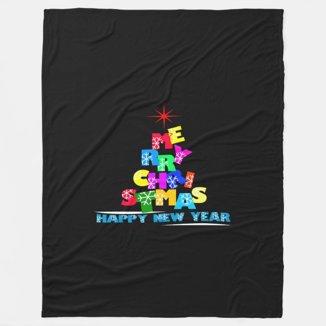 Couverture Polaire Joyeux Noël Bonne année (Devant)