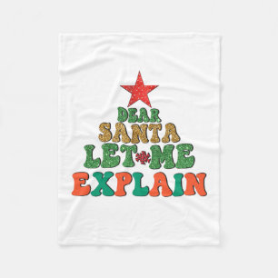 Couverture Polaire Joyeux Noël cher Père Noël laissez-moi expliquer