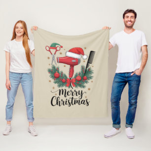 Couverture Polaire Joyeux Noël Coiffeur Coiffeuse Noël Cheveux