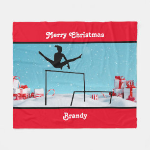 Couverture Polaire Joyeux Noël Gymnastique Blanche polaire