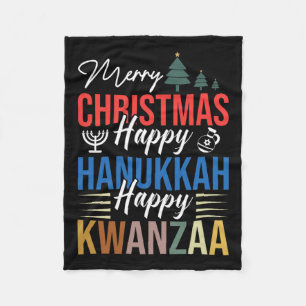 Couverture Polaire Joyeux Noël Joyeux Hanoukka Joyeux Kwanzaa 3