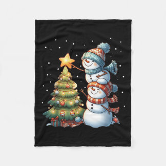 Couverture Polaire Joyeux Noël Lumières Rouge Noël Chapeau Noël Famil