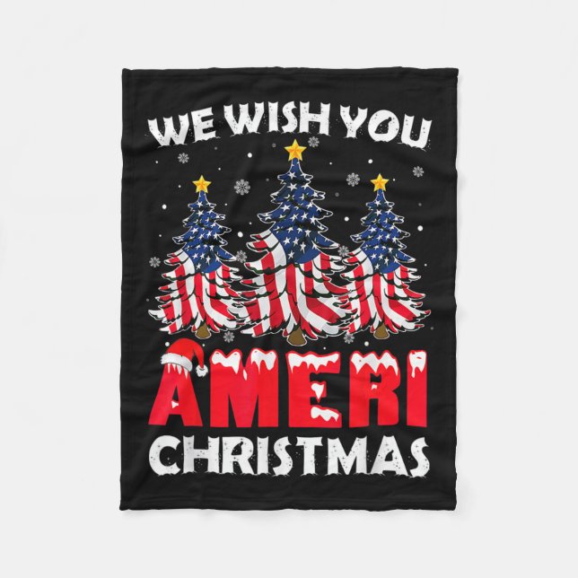 Couverture Polaire Joyeux Noël Nous Vous Souhaitons Ameri Xmas Americ (Devant)
