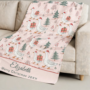 Couverture Polaire Joyeux Noël Oie Nom Et Année