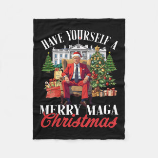 Couverture Polaire Joyeux Noël Père Noël Drôle Trump