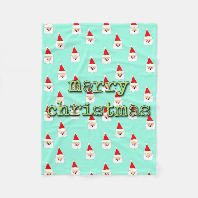 Couverture Polaire joyeux noël père noël moderne milieu du siècle (Devant)