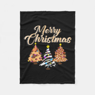 Couverture Polaire Joyeux Noël Poster de animal Tree Wildlife Safari