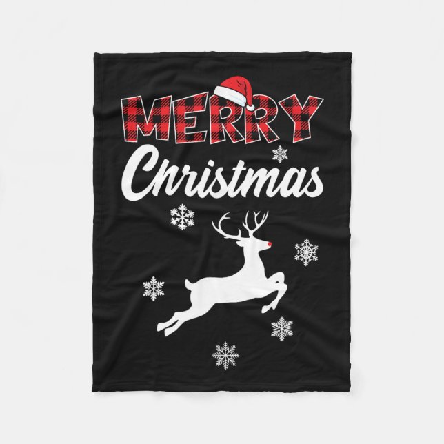 Couverture Polaire Joyeux Noël Rudolph Reindeer Noël (Devant)